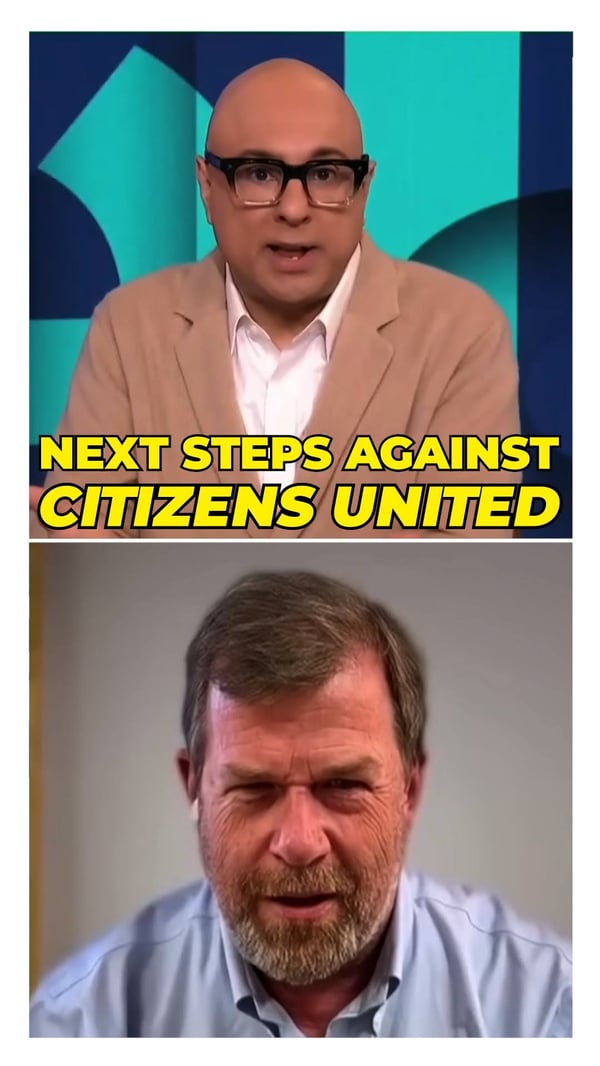 CAP Senior Fellow Tom Moore on Ari Velshi on MSNOW with the caption "NEXT STEPS AGAINST CITIZENS UNITED"
